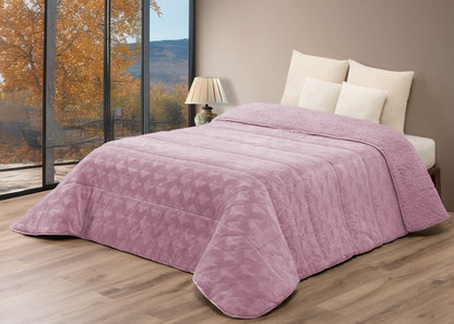 Edredón Comforter Polar con Sherpa – MODELO Hojas de Brisa - 240 x 260 cm