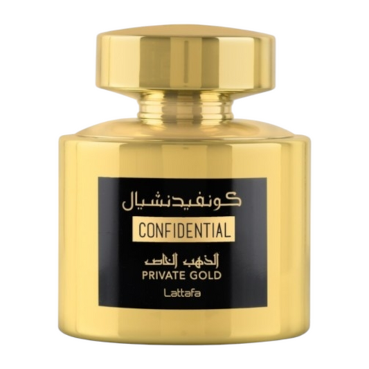 🍑 Confidential Private Gold de Lattafa - Perfume Chypre Fruity para Mujeres y Hombres con Notas de Durazno y Vainilla